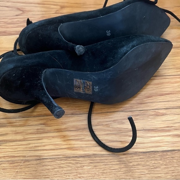 Jeffrey Campbell black suede lace up ankle tie heel 39 - Picture 5 of 8